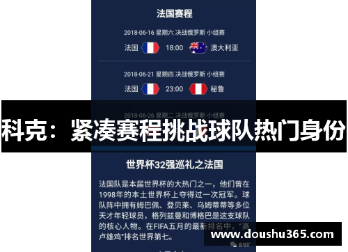 科克：紧凑赛程挑战球队热门身份